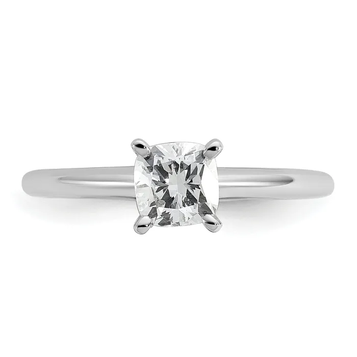 Goldia Rings 14k White Gold 34 Ct Certified Lab Grown Diamond VSSI G Cushion Solitare Engagement Ring