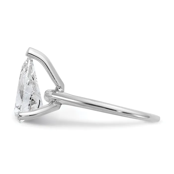 Goldia Rings 14k White Gold 3 Ct Certified Lab Grown Diamond VSSI G Pear Solitare Engagement Ring