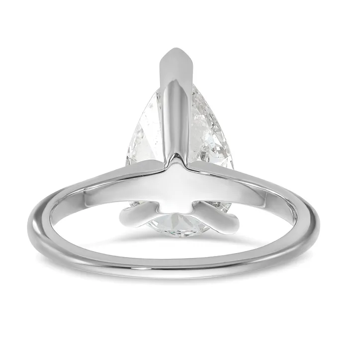 Goldia Rings 14k White Gold 3 Ct Certified Lab Grown Diamond VSSI G Pear Solitare Engagement Ring
