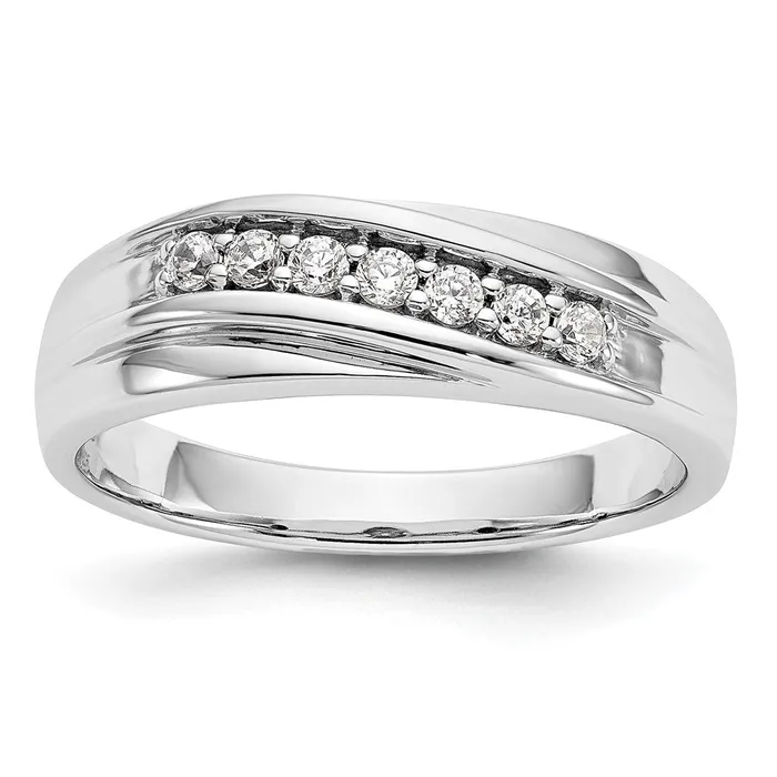 Goldia Rings 14k White Gold 7Stone 14 carat Diamond Complete Mens Band