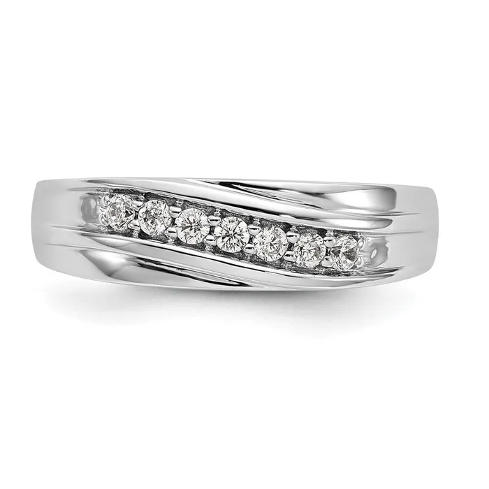 Goldia Rings 14k White Gold 7Stone 14 carat Diamond Complete Mens Band