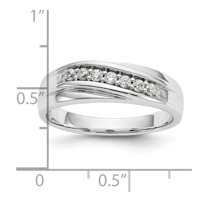 Goldia Rings 14k White Gold 7Stone 14 carat Diamond Complete Mens Band