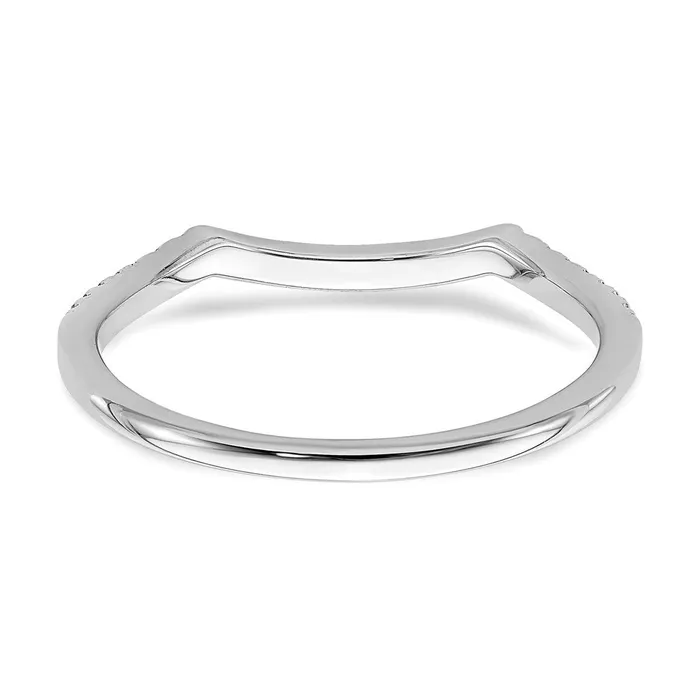 Goldia Rings 14k White Gold Real Diamond Contoured Wedding Band