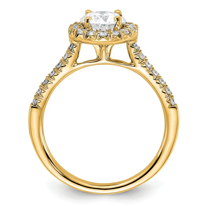 Goldia Rings 14k Yellow Gold 13 Ct Lab Grown Diamond VSSI G 1 Ct Center Round Engagement Ring