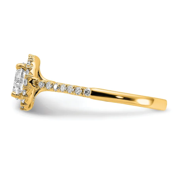 Goldia Rings 14k Yellow Gold 13 Ct Lab Grown Diamond VSSI G 1 Ct Center Round Engagement Ring