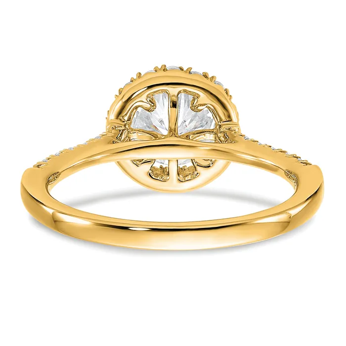Goldia Rings 14k Yellow Gold 13 Ct Lab Grown Diamond VSSI G 1 Ct Center Round Engagement Ring