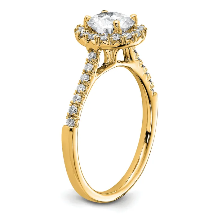 Goldia Rings 14k Yellow Gold 13 Ct Lab Grown Diamond VSSI G 1 Ct Center Round Engagement Ring