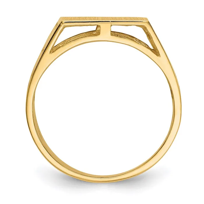 Goldia Rings 14K Yellow Gold 120x125mm Open Back Mens Signet Ring