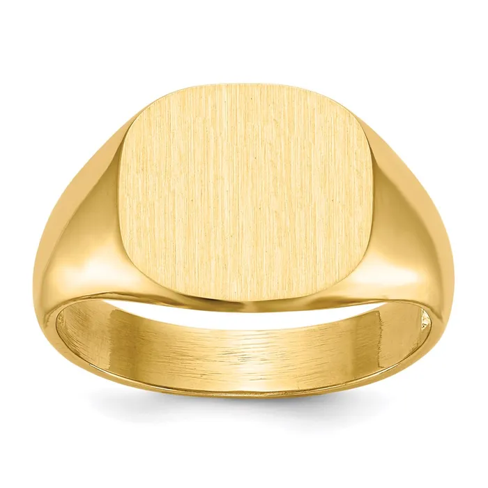 Goldia Rings 14K Yellow Gold 120x135mm Open Back Mens Signet Ring