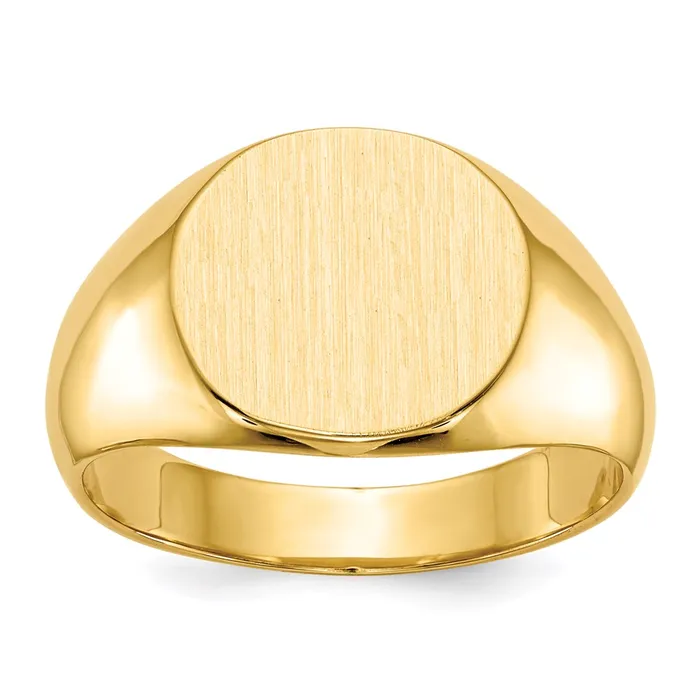 Goldia Rings 14K Yellow Gold 125x135mm Closed Back Mens Signet Ring