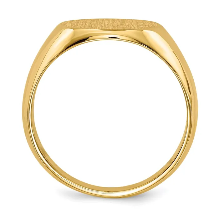 Goldia Rings 14K Yellow Gold 125x135mm Closed Back Mens Signet Ring