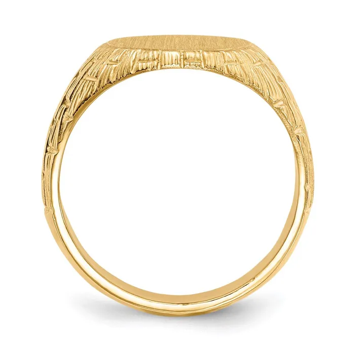 Goldia Rings 14K Yellow Gold 150x120mm Closed Back Mens Signet Ring
