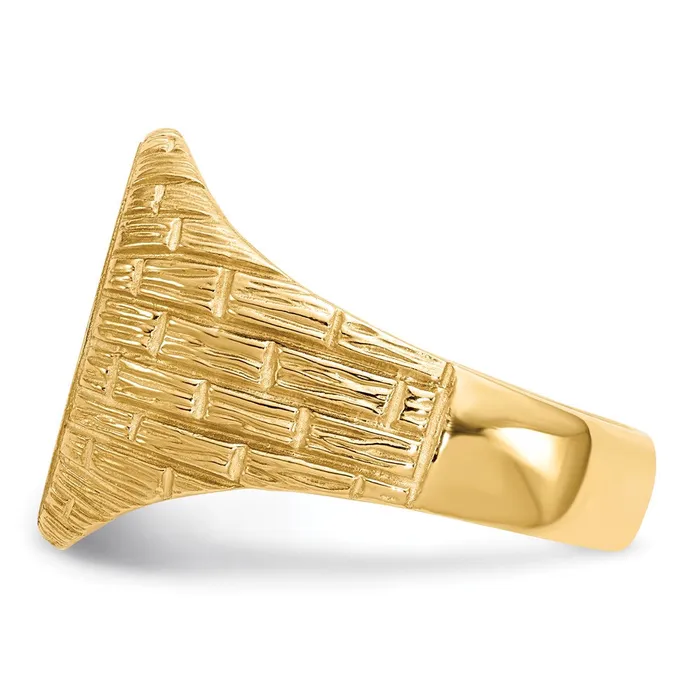 Goldia Rings 14K Yellow Gold 150x120mm Closed Back Mens Signet Ring
