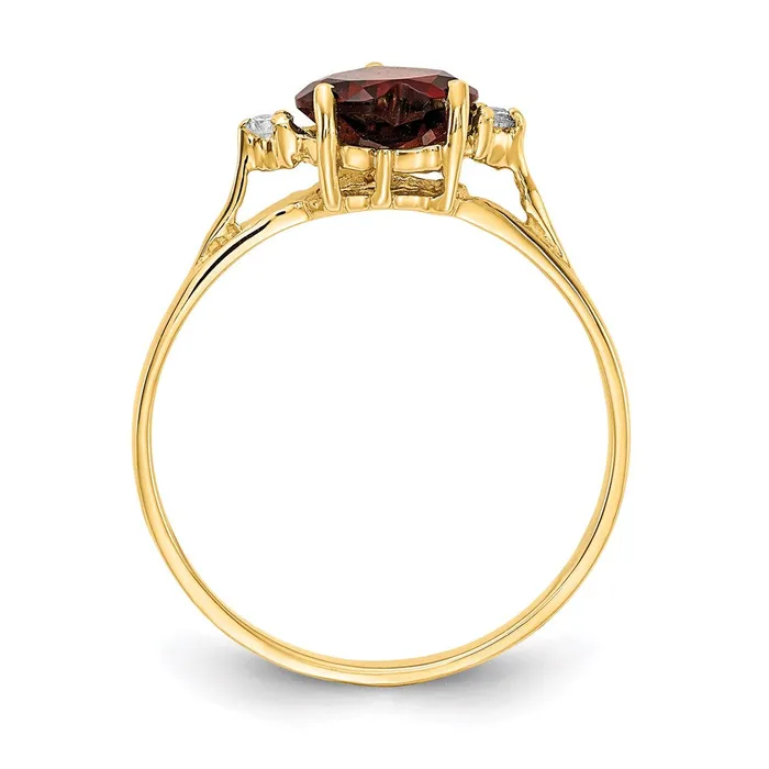 Goldia Rings 14K Yellow Gold 7mm Heart Garnet A Real Diamond ring