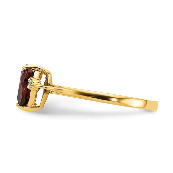 Goldia Rings 14K Yellow Gold 7mm Heart Garnet A Real Diamond ring