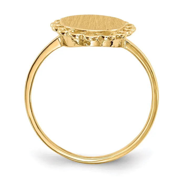 Goldia Rings 14K Yellow Gold 90x85mm Open Back Signet Ring