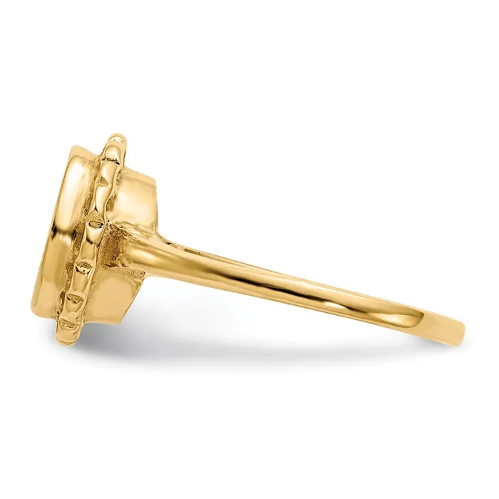 Goldia Rings 14K Yellow Gold 90x85mm Open Back Signet Ring