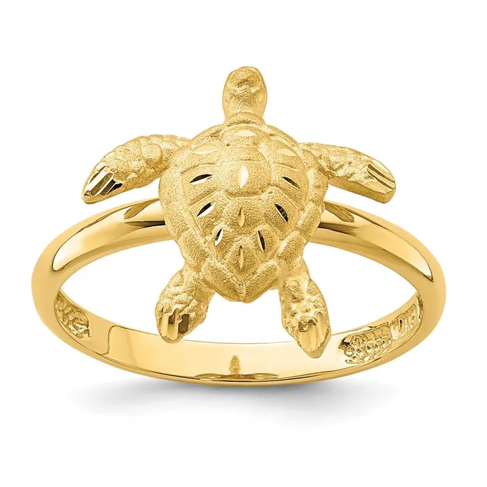 Goldia Rings 14K Yellow Gold Brushed u0026 Polished DC Turtle Ring