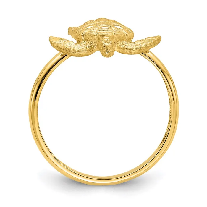 Goldia Rings 14K Yellow Gold Brushed u0026 Polished DC Turtle Ring