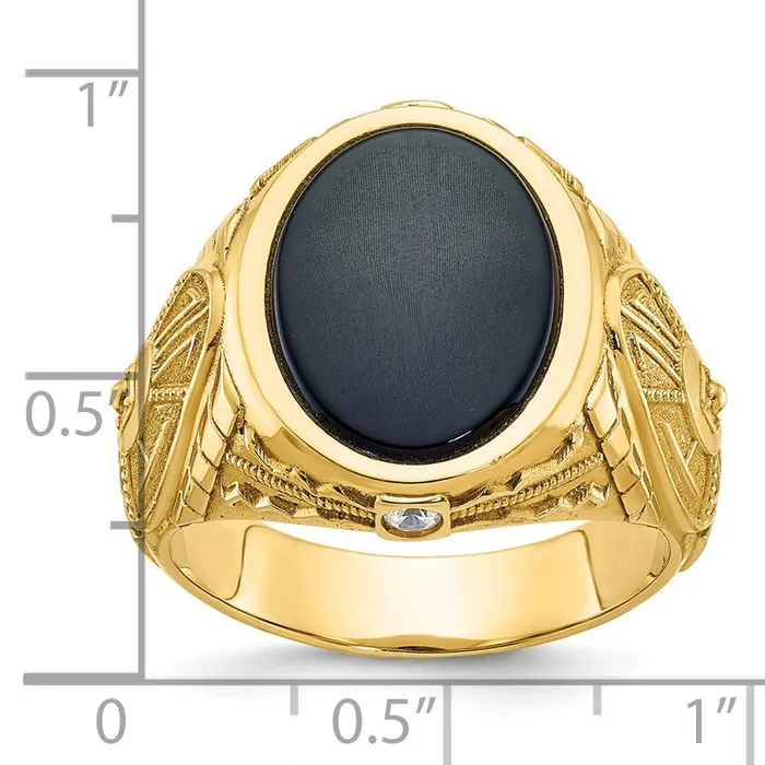Goldia Rings 14k Yellow Gold Mens Gemstone and Diamond Ring Mounting