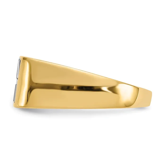 Goldia Rings 14K Yellow Gold Onyx Mother of Pearl u0026 A Quality Real Diamond Mens Ring