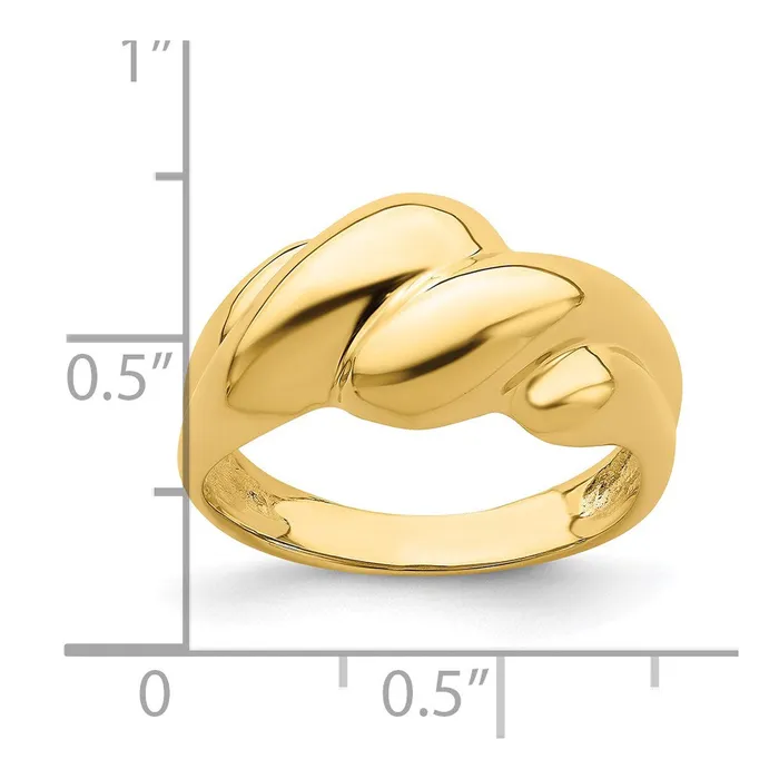Goldia Rings 14K Yellow Gold Polished Fashion Dome Ring