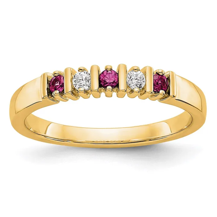 Goldia Rings 14k Yellow Gold Real Diamond wRuby Band