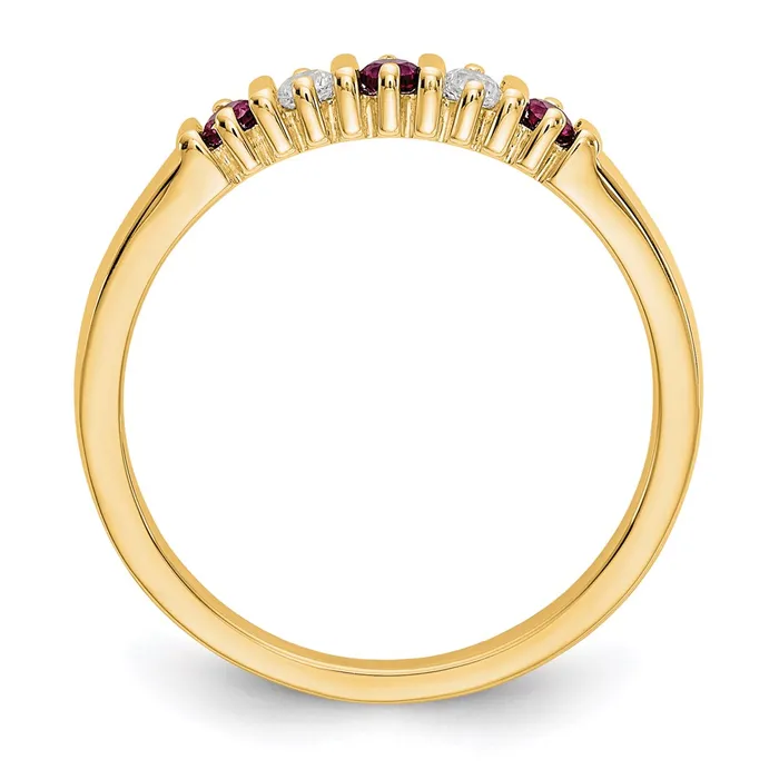 Goldia Rings 14k Yellow Gold Real Diamond wRuby Band