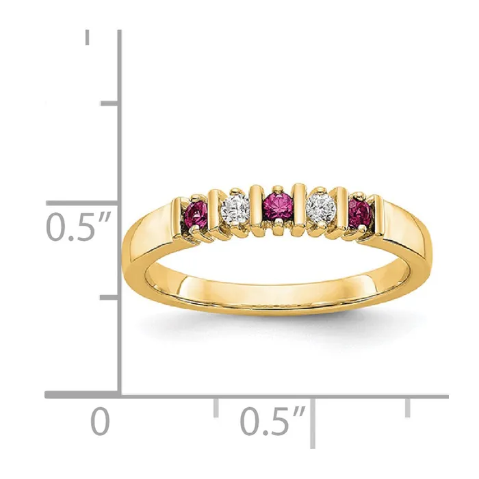 Goldia Rings 14k Yellow Gold Real Diamond wRuby Band