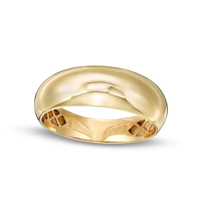 Goldia Rings Dome Band in Solid 10K Yellow Gold