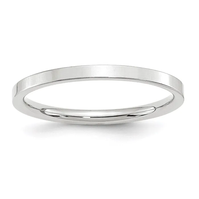 Goldia Rings Solid 10K White Gold 2mm Standard Flat Comfort Fit MensWomens Wedding Band Ring Size 105