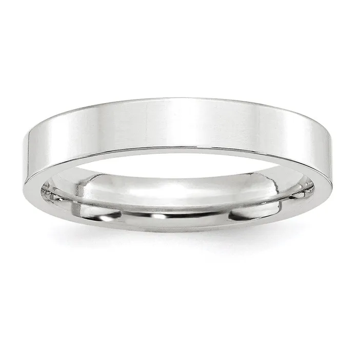 Goldia Rings Solid 10K White Gold 4mm Standard Flat Comfort Fit MensWomens Wedding Band Ring Size 95