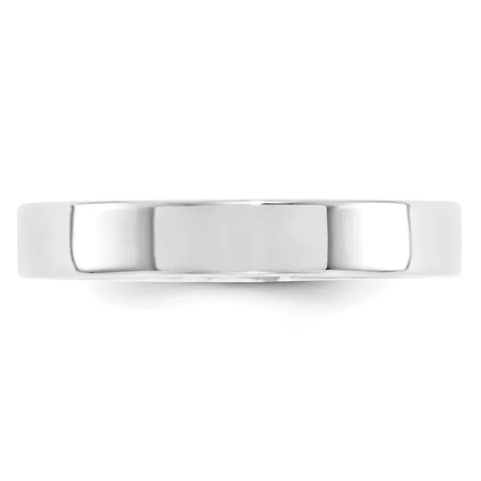 Goldia Rings Solid 10K White Gold 4mm Standard Flat Comfort Fit MensWomens Wedding Band Ring Size 95