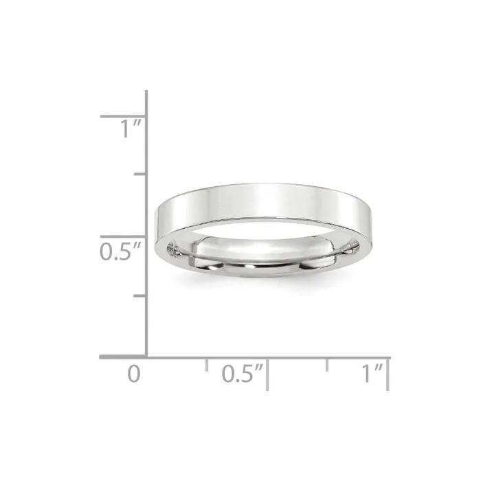 Goldia Rings Solid 10K White Gold 4mm Standard Flat Comfort Fit MensWomens Wedding Band Ring Size 95