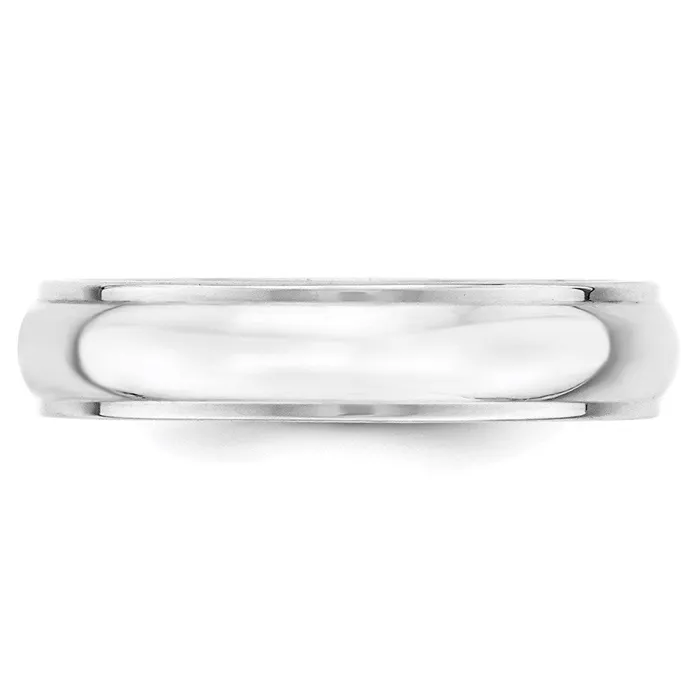 Goldia Rings Solid 10K White Gold 5mm Half Round with Edge MensWomens Wedding Band Ring Size 55