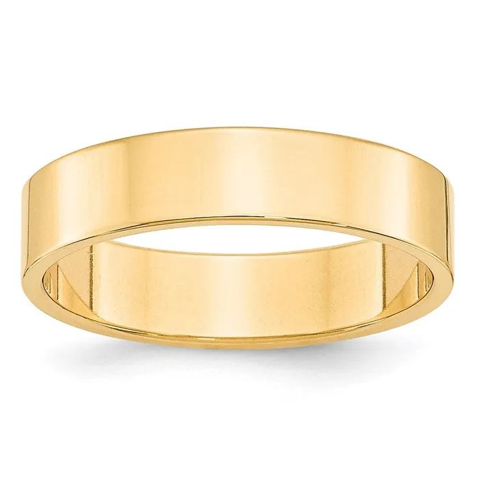 Goldia Rings Solid 10K Yellow Gold 5mm Light Weight Flat MensWomens Wedding Band Ring Size 75