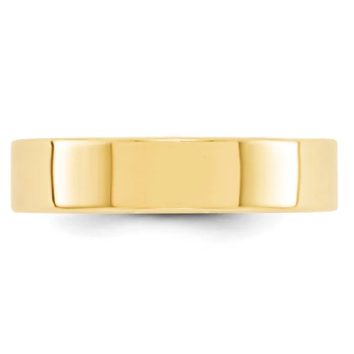 Goldia Rings Solid 10K Yellow Gold 5mm Light Weight Flat MensWomens Wedding Band Ring Size 75