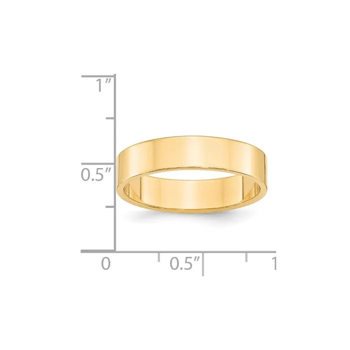 Goldia Rings Solid 10K Yellow Gold 5mm Light Weight Flat MensWomens Wedding Band Ring Size 75
