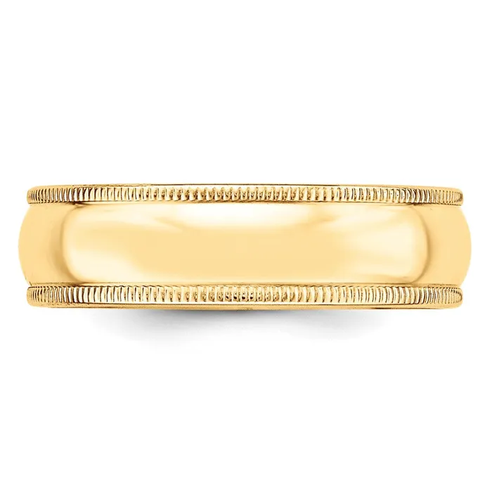 Goldia Rings Solid 10K Yellow Gold 6mm Light Weight Milgrain Half Round MensWomens Wedding Band Ring Size 85 Goldia Rings Solid 10K Yellow Gold 6mm Light Weight Milgrain Half Round MensWomens Wedding Band Ring Size 85