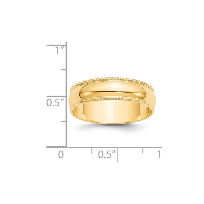 Goldia Rings Solid 10K Yellow Gold 6mm Light Weight Milgrain Half Round MensWomens Wedding Band Ring Size 85 Goldia Rings Solid 10K Yellow Gold 6mm Light Weight Milgrain Half Round MensWomens Wedding Band Ring Size 85