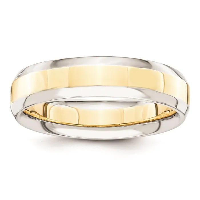 Goldia Rings Solid 10K Yellow Gold TwoTone 5mm Domed Size 12 Wedding MensWomens Wedding Band Ring