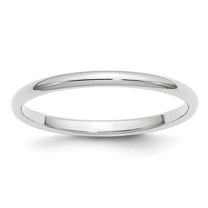 Goldia Rings Solid 10K Yellow Gold White Gold 2mm HalfRound MensWomens Wedding Band Ring Size 45
