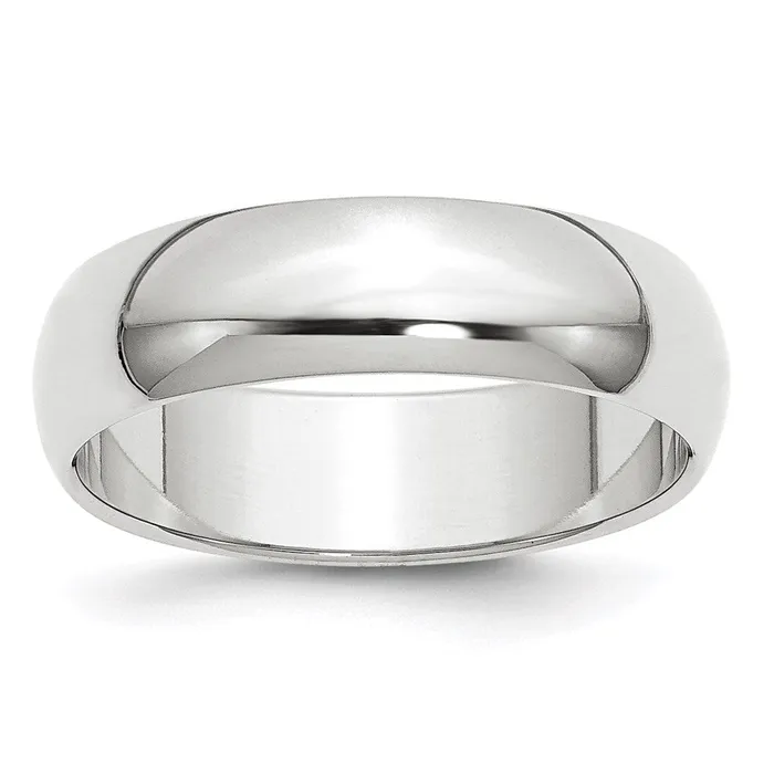 Goldia Rings Solid 10K Yellow Gold White Gold 6mm HalfRound MensWomens Wedding Band Ring Size 7