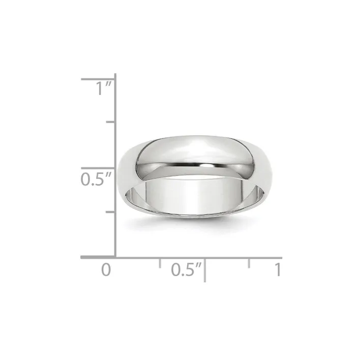 Goldia Rings Solid 10K Yellow Gold White Gold 6mm HalfRound MensWomens Wedding Band Ring Size 7