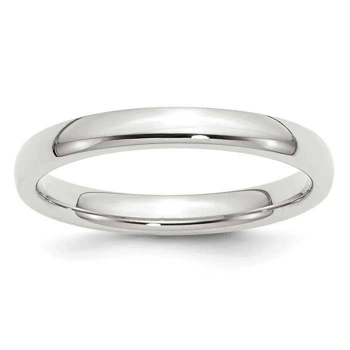Goldia Rings Solid 14K White Gold 3mm Standard Comfort Fit MensWomens Wedding Band Ring Size 135