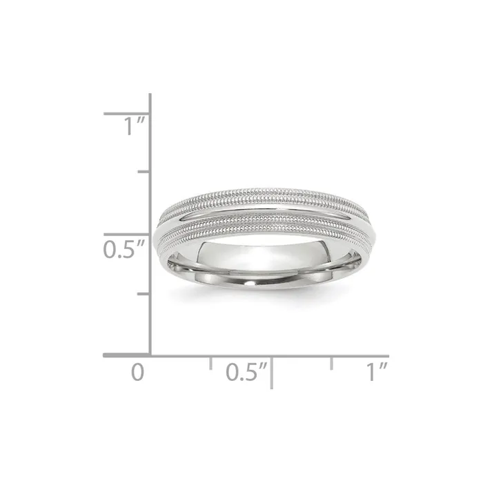 Goldia Rings Solid 14K White Gold 5mm Double Milgrain Comfort Fit MensWomens Wedding Band Ring Size 10 Goldia Rings Solid 14K White Gold 5mm Double Milgrain Comfort Fit MensWomens Wedding Band Ring Size 10