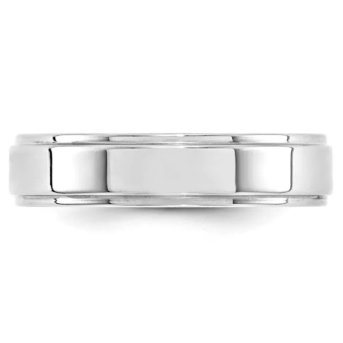 Goldia Rings Solid 14K White Gold 5mm Flat with Step Edge MensWomens Wedding Band Ring Size 5 Goldia Rings Solid 14K White Gold 5mm Flat with Step Edge MensWomens Wedding Band Ring Size 5