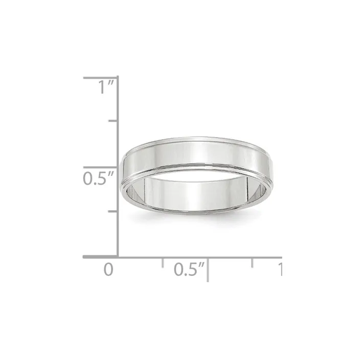Goldia Rings Solid 14K White Gold 5mm Flat with Step Edge MensWomens Wedding Band Ring Size 5 Goldia Rings Solid 14K White Gold 5mm Flat with Step Edge MensWomens Wedding Band Ring Size 5