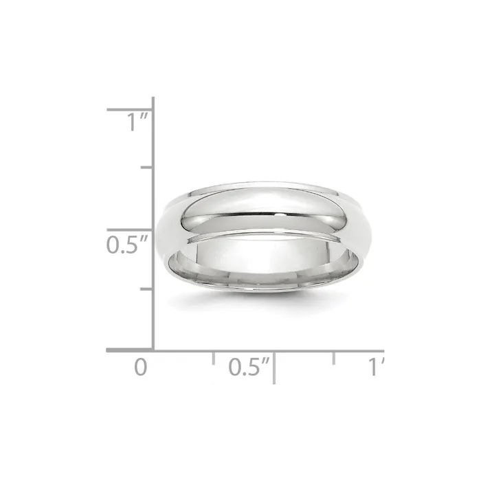 Goldia Rings Solid 14K White Gold 6mm Half Round with Edge MensWomens Wedding Band Ring Size 12 Goldia Rings Solid 14K White Gold 6mm Half Round with Edge MensWomens Wedding Band Ring Size 12