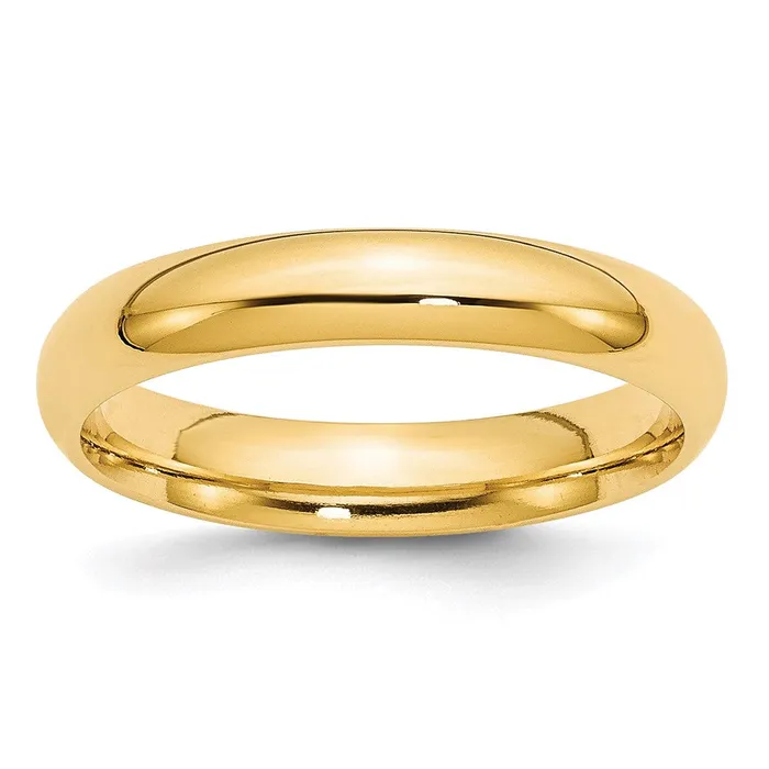 Goldia Rings Solid 14K Yellow Gold 4mm Comfort Fit MensWomens Wedding Band Ring Size 9